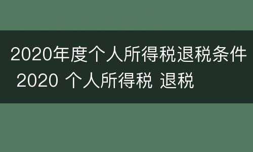 2020年度个人所得税退税条件 2020 个人所得税 退税