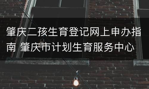 肇庆二孩生育登记网上申办指南 肇庆市计划生育服务中心