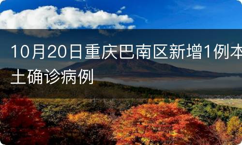 10月20日重庆巴南区新增1例本土确诊病例