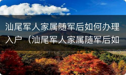 汕尾军人家属随军后如何办理入户（汕尾军人家属随军后如何办理入户）