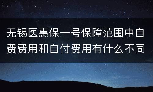 无锡医惠保一号保障范围中自费费用和自付费用有什么不同（附实例）