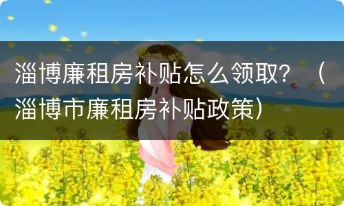 淄博廉租房补贴怎么领取？（淄博市廉租房补贴政策）