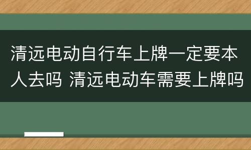 清远电动自行车上牌一定要本人去吗 清远电动车需要上牌吗