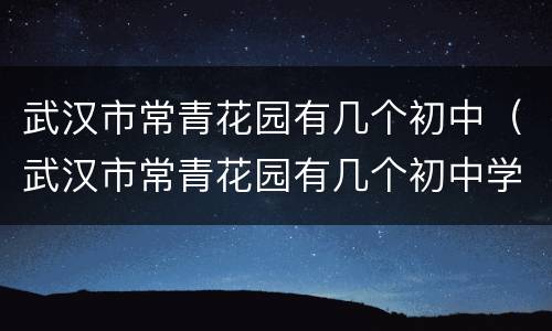 武汉市常青花园有几个初中（武汉市常青花园有几个初中学区）