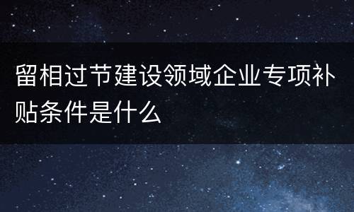 留相过节建设领域企业专项补贴条件是什么