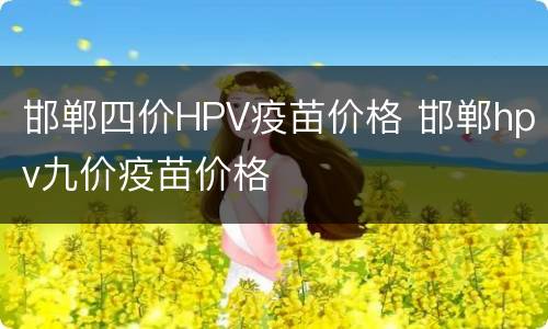 邯郸四价HPV疫苗价格 邯郸hpv九价疫苗价格