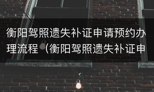 衡阳驾照遗失补证申请预约办理流程（衡阳驾照遗失补证申请预约办理流程视频）
