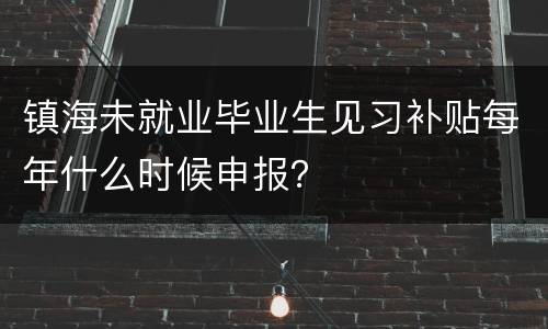 镇海未就业毕业生见习补贴每年什么时候申报？