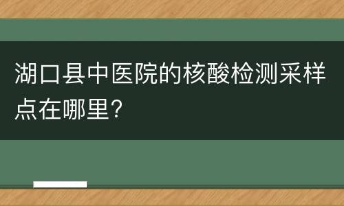 湖口县中医院的核酸检测采样点在哪里?