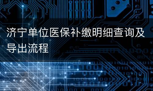 济宁单位医保补缴明细查询及导出流程