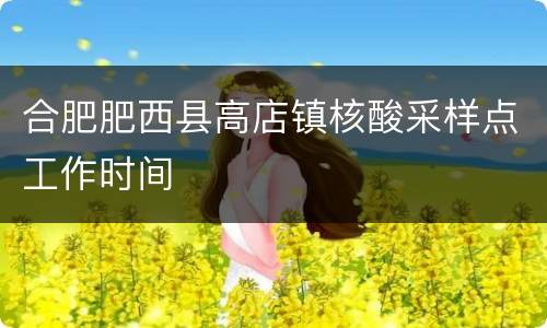 合肥肥西县高店镇核酸采样点工作时间