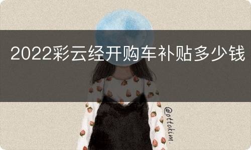 2022彩云经开购车补贴多少钱