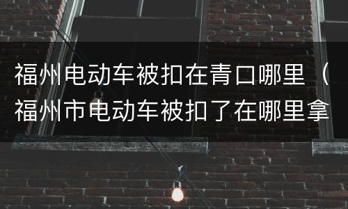 福州电动车被扣在青口哪里（福州市电动车被扣了在哪里拿）