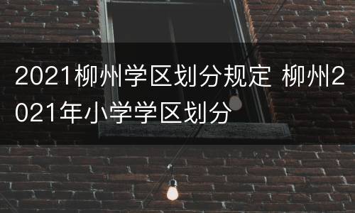 2021柳州学区划分规定 柳州2021年小学学区划分