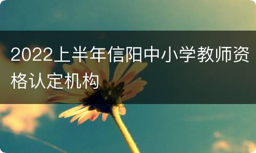 2022上半年信阳中小学教师资格认定机构
