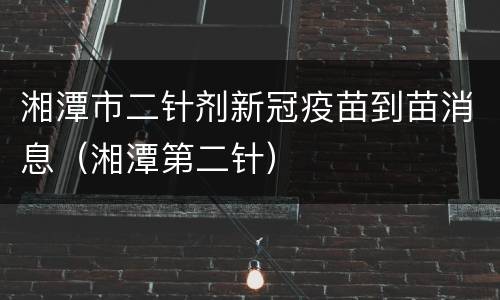 湘潭市二针剂新冠疫苗到苗消息（湘潭第二针）