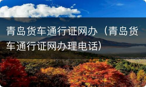 青岛货车通行证网办（青岛货车通行证网办理电话）