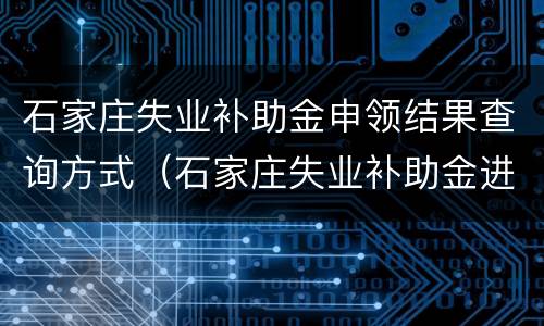 石家庄失业补助金申领结果查询方式（石家庄失业补助金进度查询）