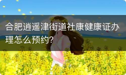 合肥逍遥津街道社康健康证办理怎么预约？