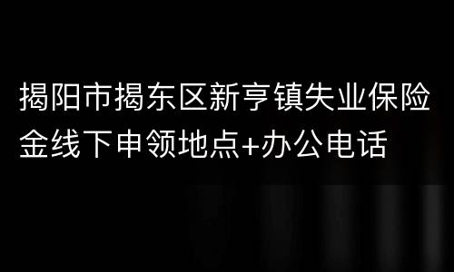 揭阳市揭东区新亨镇失业保险金线下申领地点+办公电话