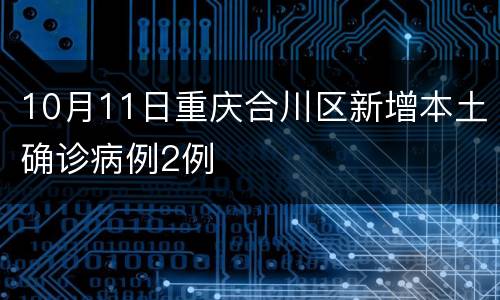 10月11日重庆合川区新增本土确诊病例2例