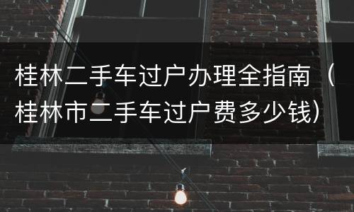 桂林二手车过户办理全指南（桂林市二手车过户费多少钱）
