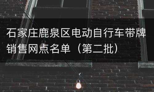 石家庄鹿泉区电动自行车带牌销售网点名单（第二批）
