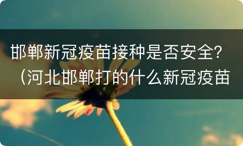 邯郸新冠疫苗接种是否安全？（河北邯郸打的什么新冠疫苗）