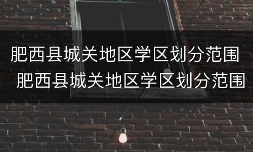 肥西县城关地区学区划分范围 肥西县城关地区学区划分范围图