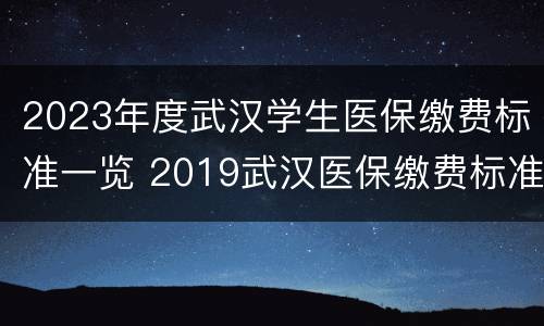 2023年度武汉学生医保缴费标准一览 2019武汉医保缴费标准