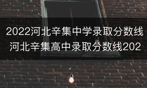 2022河北辛集中学录取分数线 河北辛集高中录取分数线2021