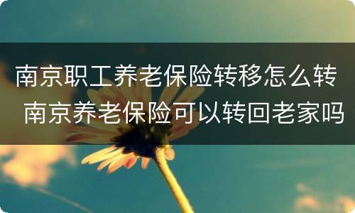 南京职工养老保险转移怎么转 南京养老保险可以转回老家吗