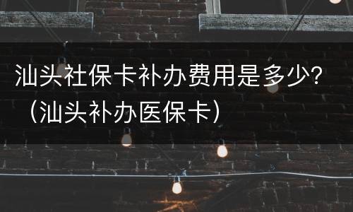 汕头社保卡补办费用是多少？（汕头补办医保卡）