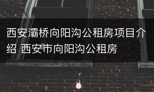 西安灞桥向阳沟公租房项目介绍 西安市向阳沟公租房
