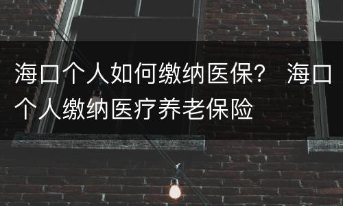 海口个人如何缴纳医保？ 海口个人缴纳医疗养老保险
