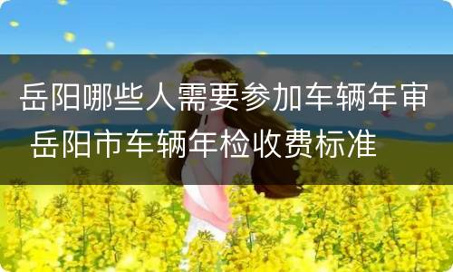 岳阳哪些人需要参加车辆年审 岳阳市车辆年检收费标准