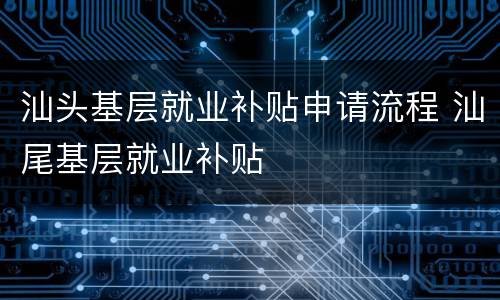 汕头基层就业补贴申请流程 汕尾基层就业补贴