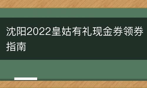 沈阳2022皇姑有礼现金券领券指南
