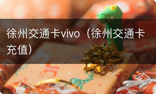 徐州交通卡vivo（徐州交通卡充值）