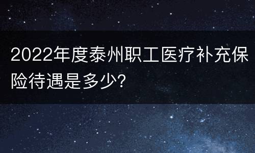 2022年度泰州职工医疗补充保险待遇是多少？