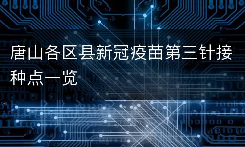 唐山各区县新冠疫苗第三针接种点一览