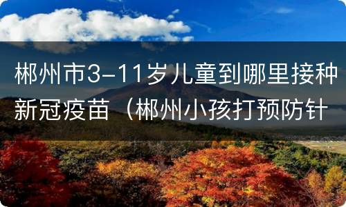 郴州市3-11岁儿童到哪里接种新冠疫苗（郴州小孩打预防针在哪里打）