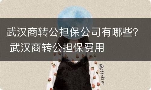 武汉商转公担保公司有哪些？ 武汉商转公担保费用