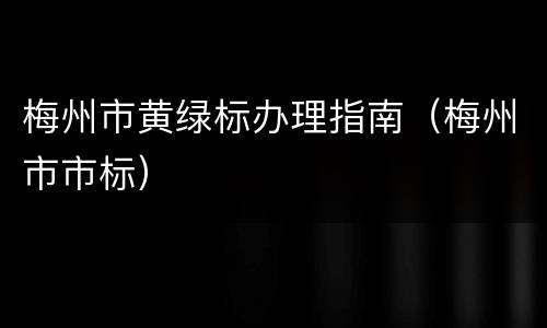 梅州市黄绿标办理指南（梅州市市标）