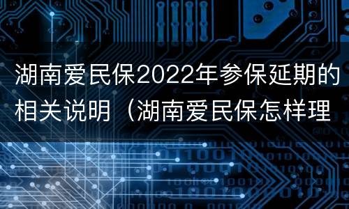 湖南爱民保2022年参保延期的相关说明（湖南爱民保怎样理赔）