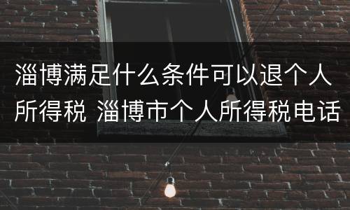 淄博满足什么条件可以退个人所得税 淄博市个人所得税电话