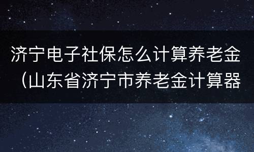 济宁电子社保怎么计算养老金（山东省济宁市养老金计算器）
