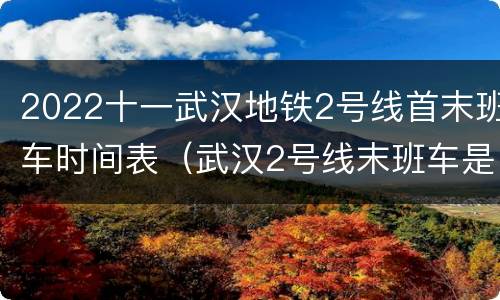 2022十一武汉地铁2号线首末班车时间表（武汉2号线末班车是什么时候）