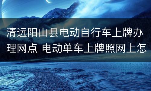 清远阳山县电动自行车上牌办理网点 电动单车上牌照网上怎么申请清远