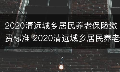 2020清远城乡居民养老保险缴费标准 2020清远城乡居民养老保险缴费标准查询